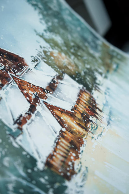 Oslo Gol Stavkirke During Winter • Original Artwork 2022075