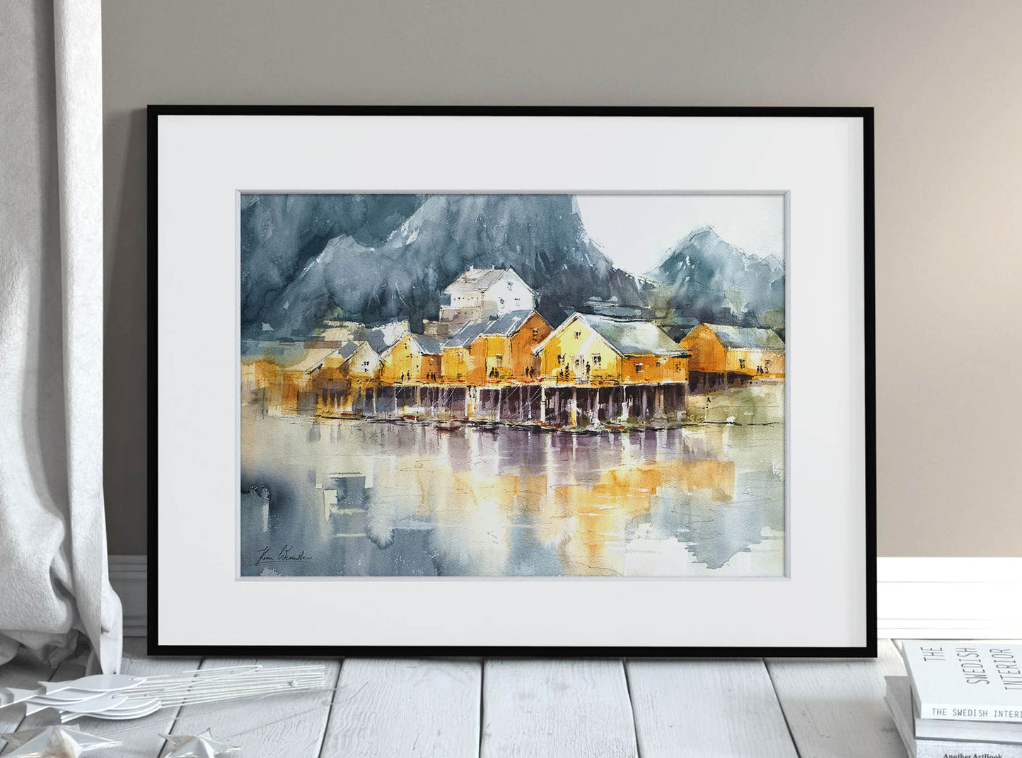 Lofoten Sakrisøy • Original Artwork 38×56 cm