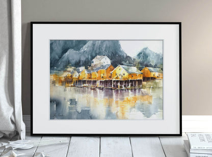 Lofoten Sakrisøy • Original Artwork 38×56 cm