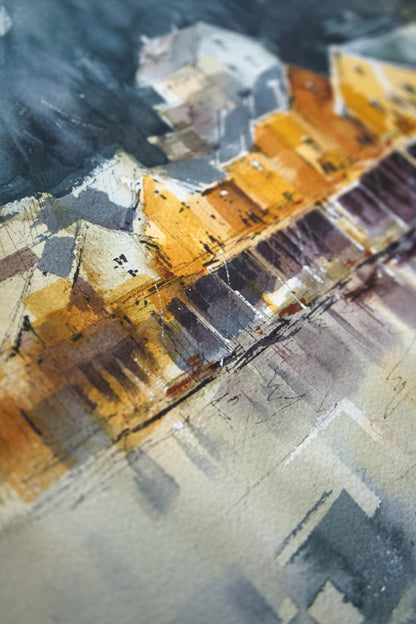 Lofoten Sakrisøy • Original Artwork 38×56 cm
