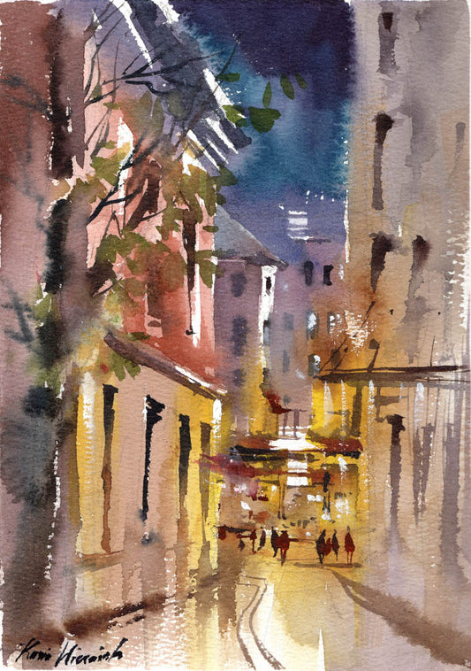 Oslo - Late plein-air • Original Artwork 19x27cm