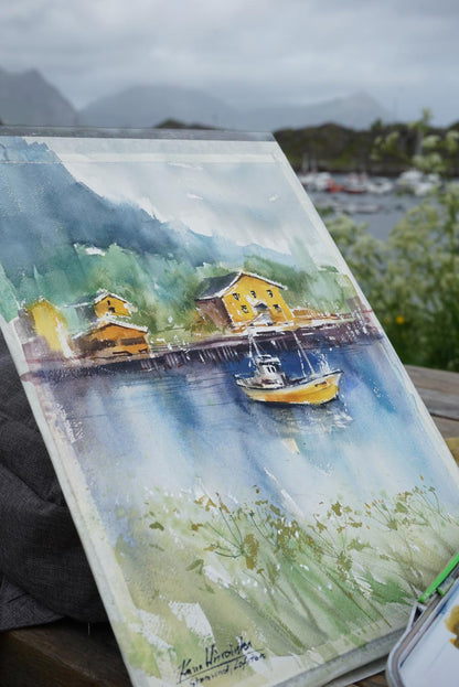 Lofoten Stamsund • Original Artwork 27x37cm