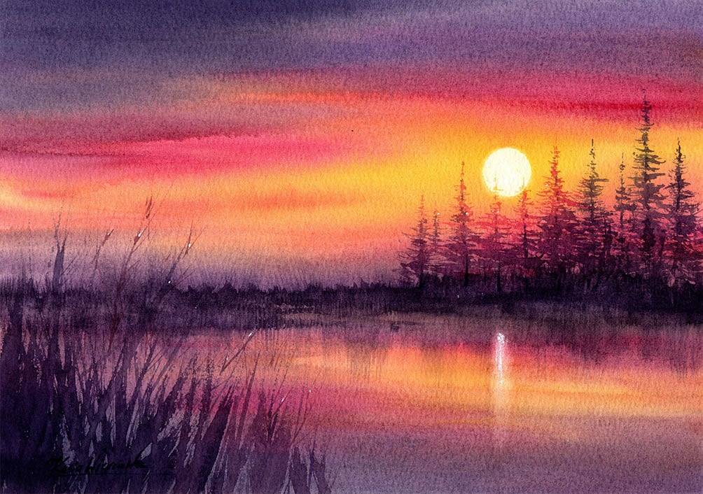 Sunset over a lake | 16th May